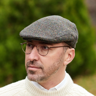 Gleneely Green Donegal Fleck Herringbone