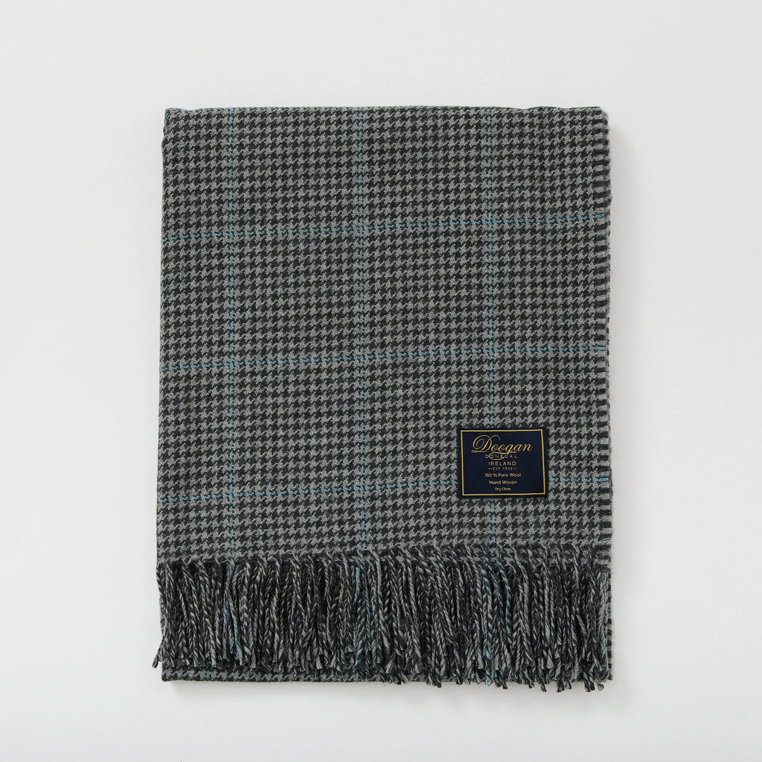 Grey Blue Houndstooth Plaid