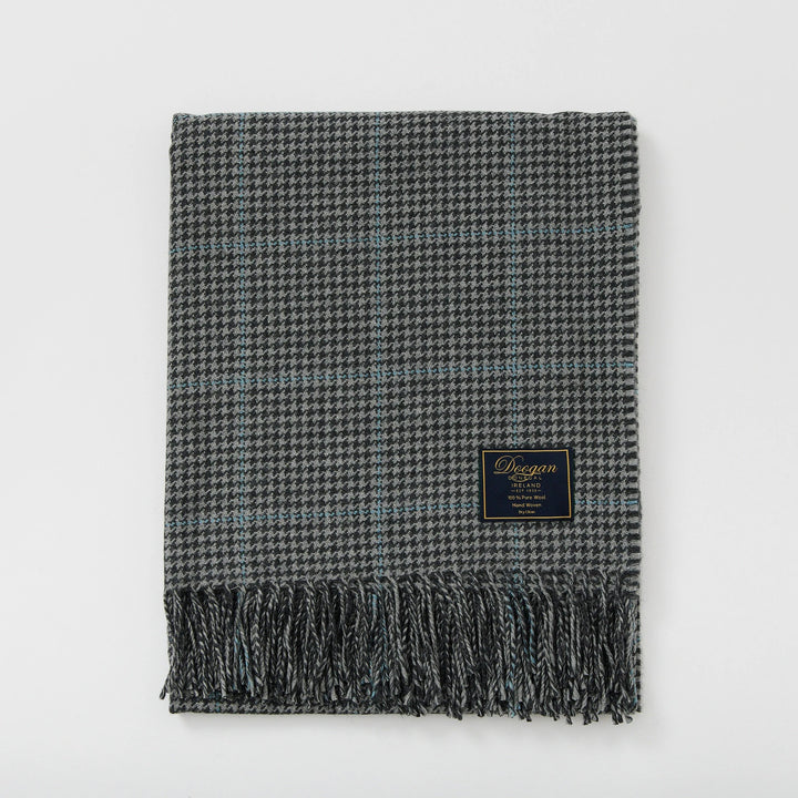 Grey Blue Houndstooth Plaid