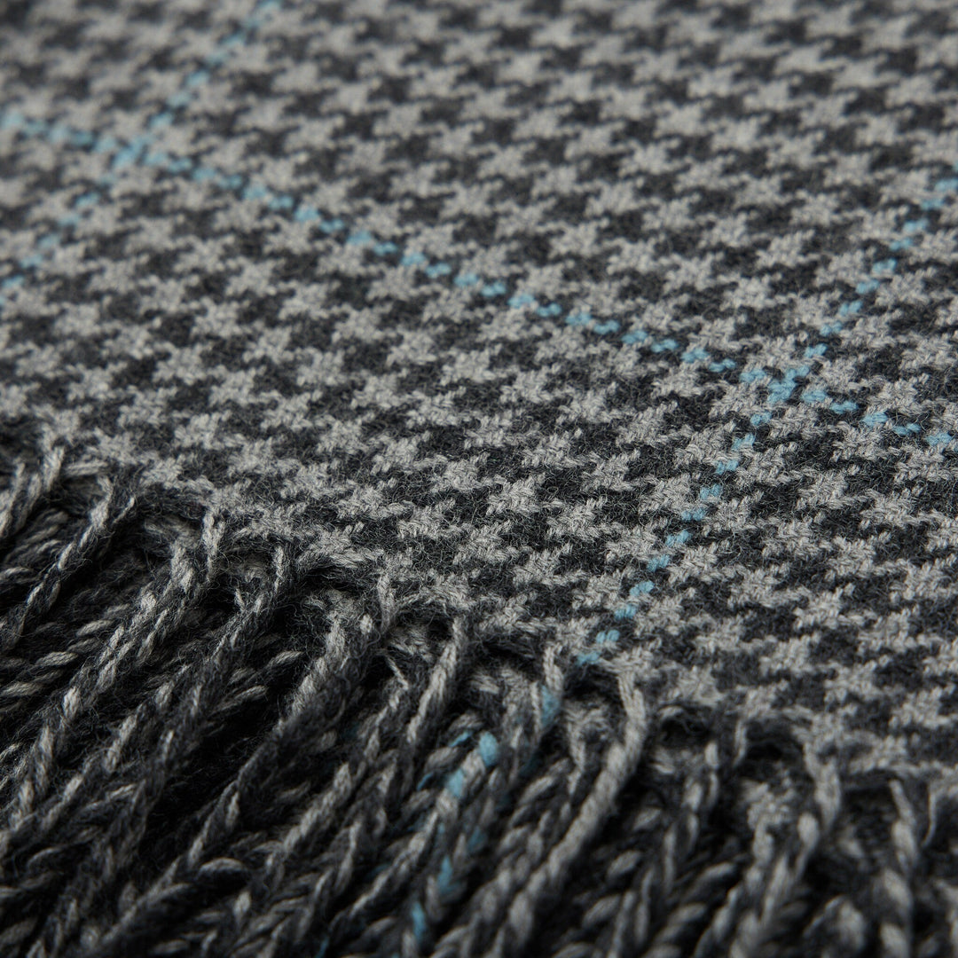 Grey Blue Houndstooth Plaid