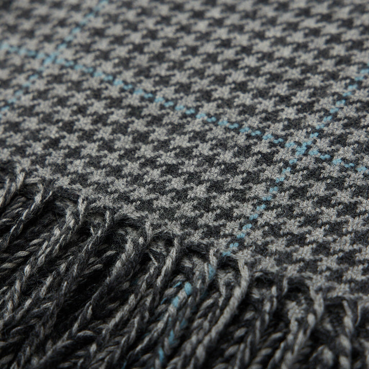 Grey Blue Houndstooth Plaid