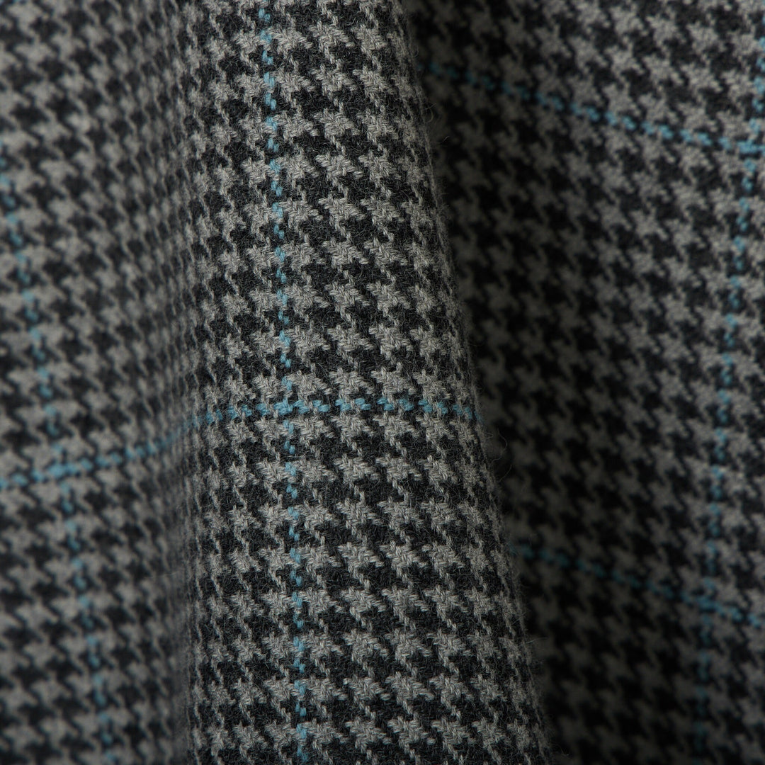 Grey Blue Houndstooth Plaid