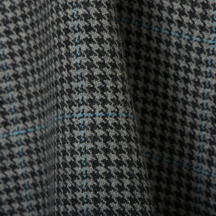 Grey Blue Houndstooth Plaid