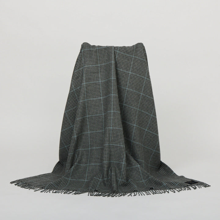 Grey Blue Houndstooth Plaid