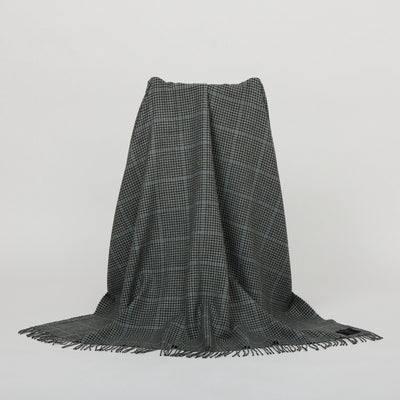 Grey Blue Houndstooth Plaid