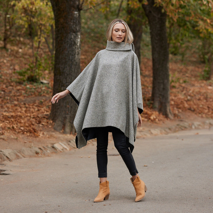 Irish Donegal Tweed Square Collar Cape / Poncho - Extra Long