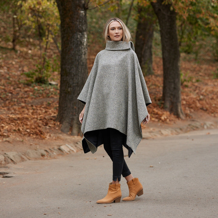 Irish Donegal Tweed Square Collar Cape / Poncho - Extra Long