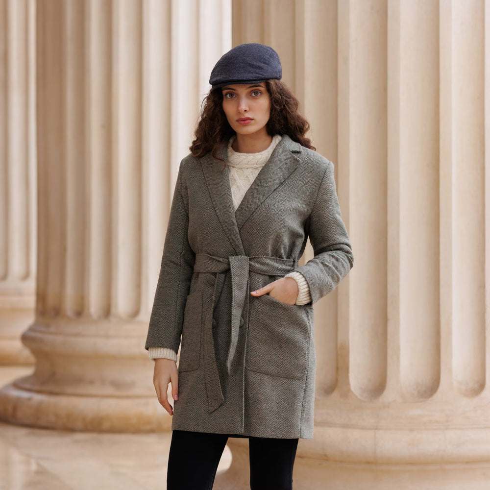 Donegal Green Beige Fleck Herringbone