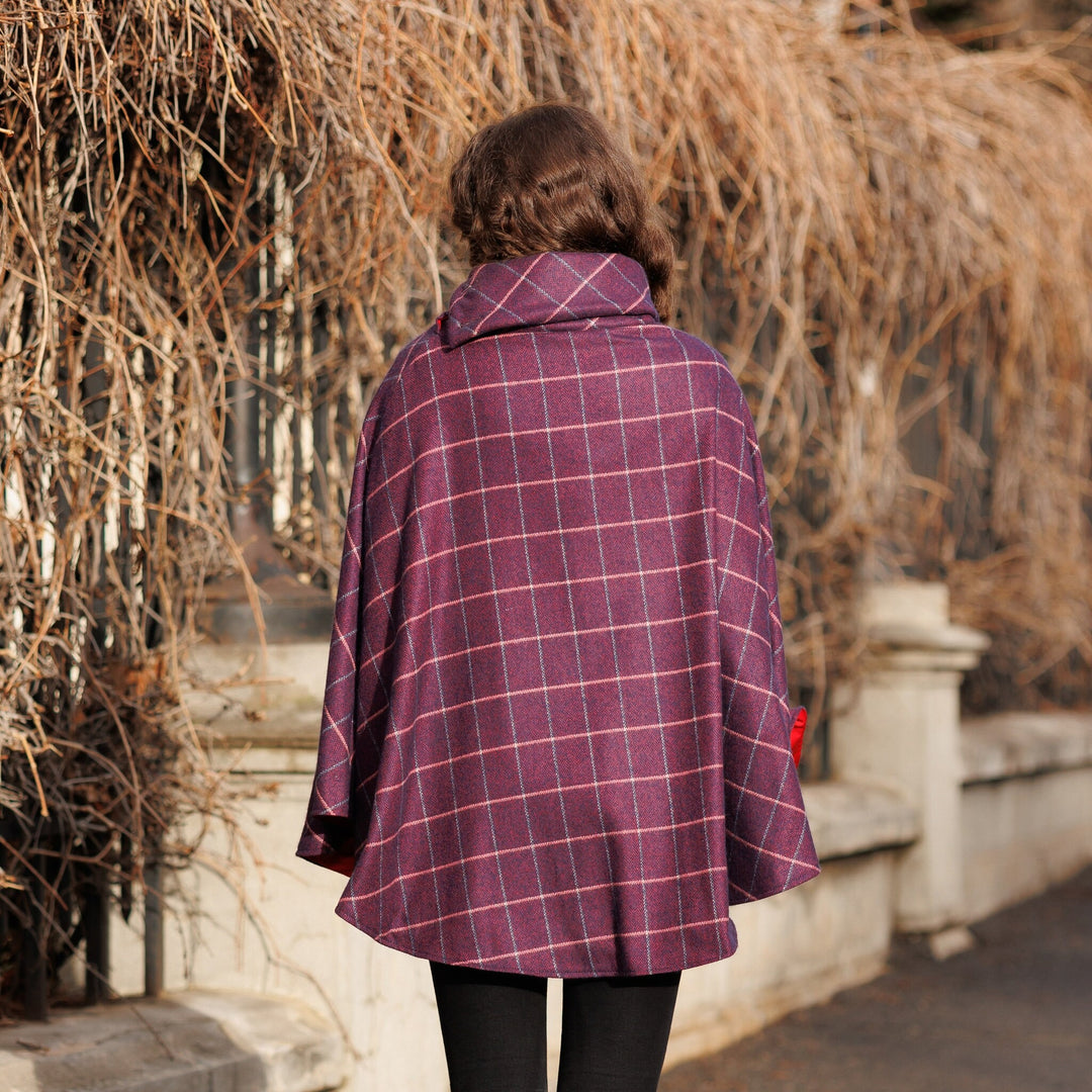 Magenta Blue Plaid Herringbone