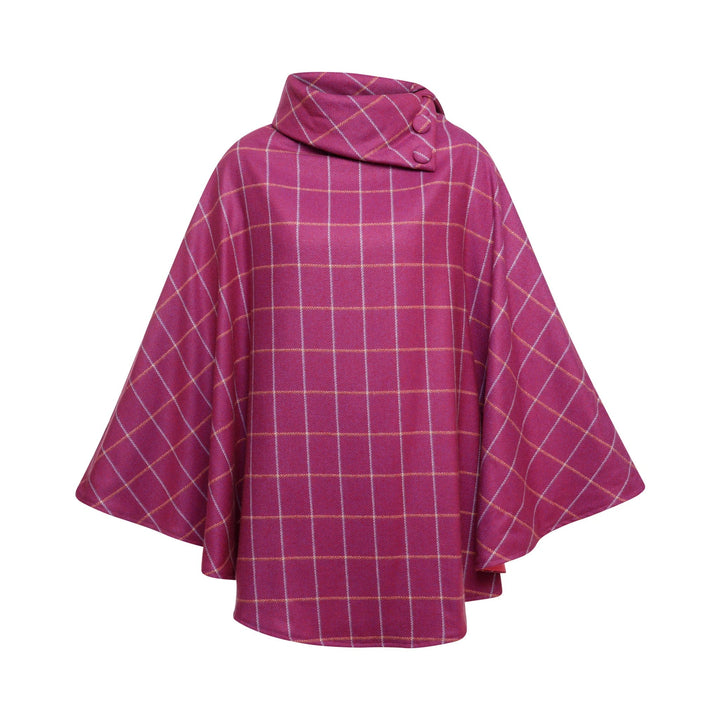 Cerise Blue Plaid Herringbone