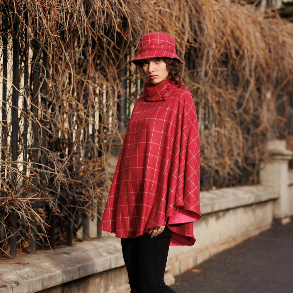 Pink Silver Plaid Herringbone