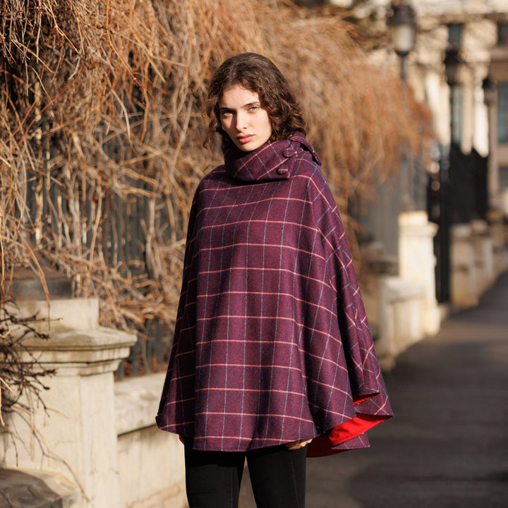 Magenta Blue Plaid Herringbone