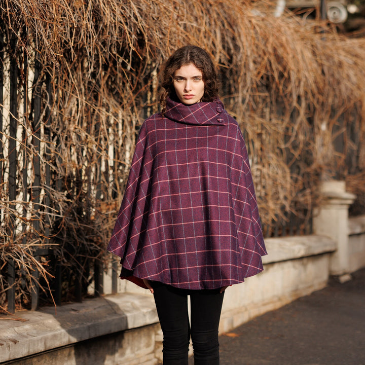 Magenta Blue Plaid Herringbone