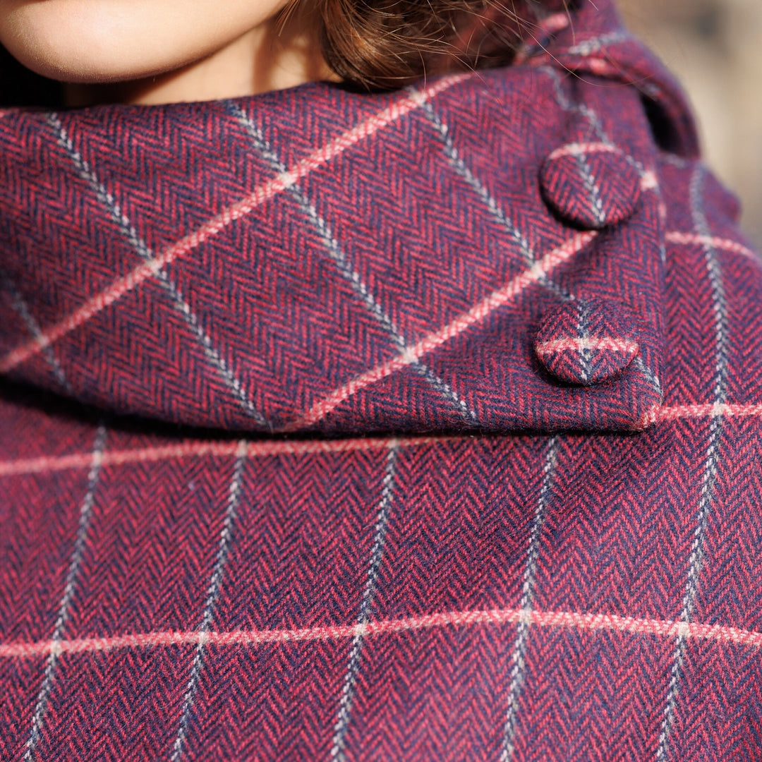 Magenta Blue Plaid Herringbone