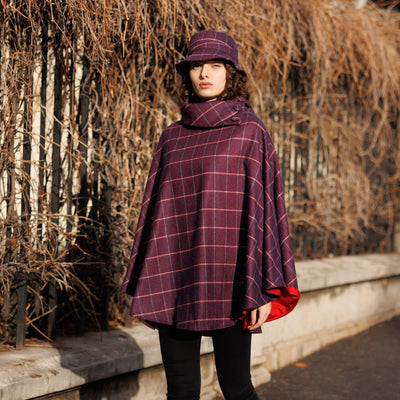 Magenta Blue Plaid Herringbone