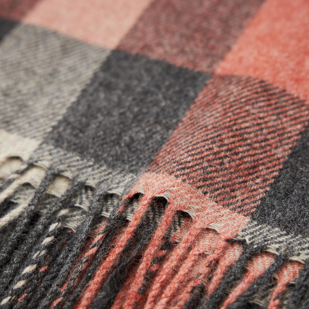 Donegal Peach Grey Block Twill