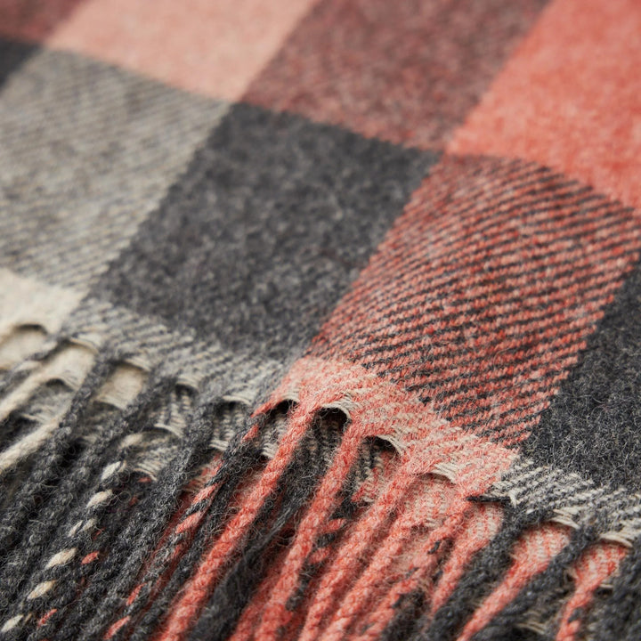 Donegal Peach Grey Block Twill
