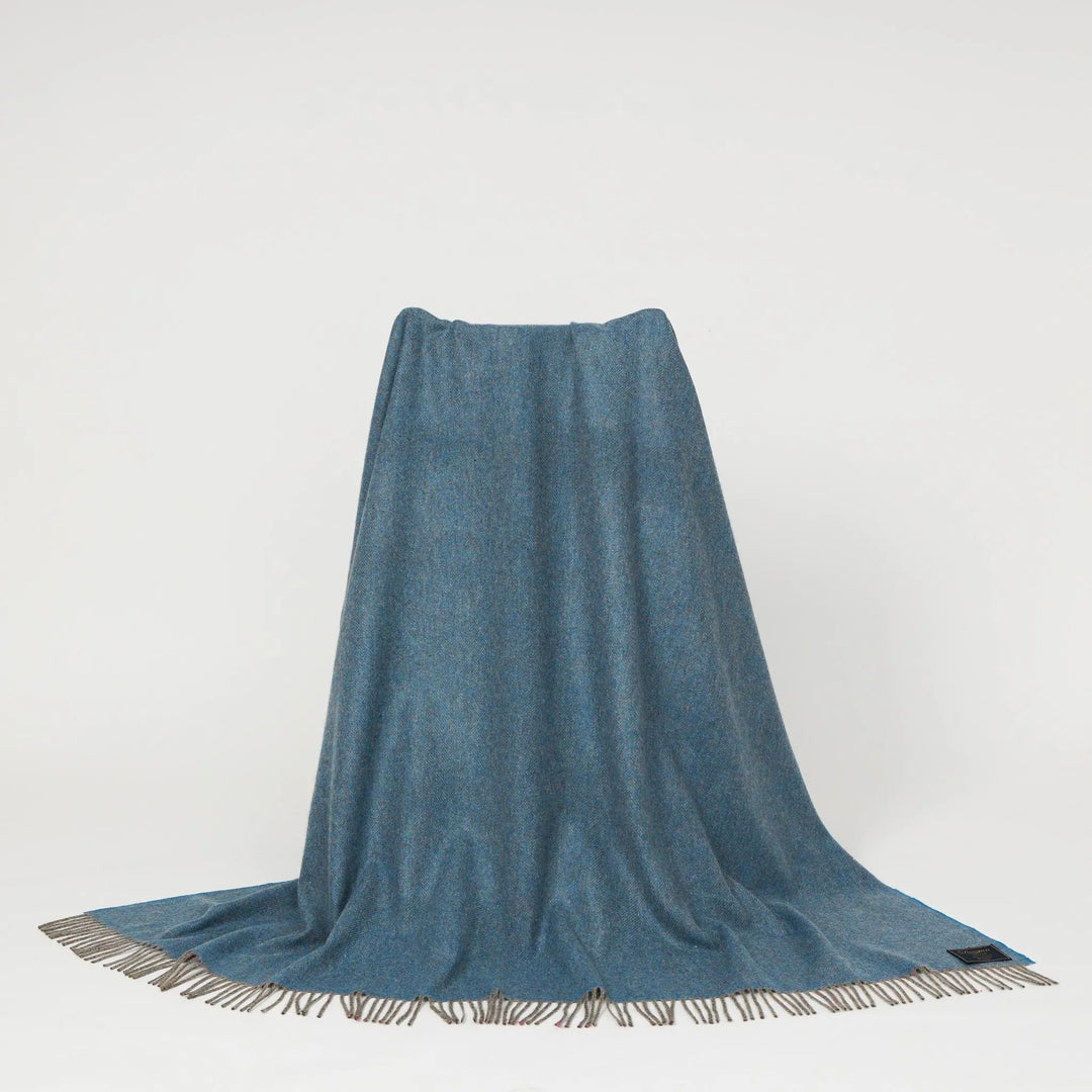 Donegal Sea Blue Herringbone