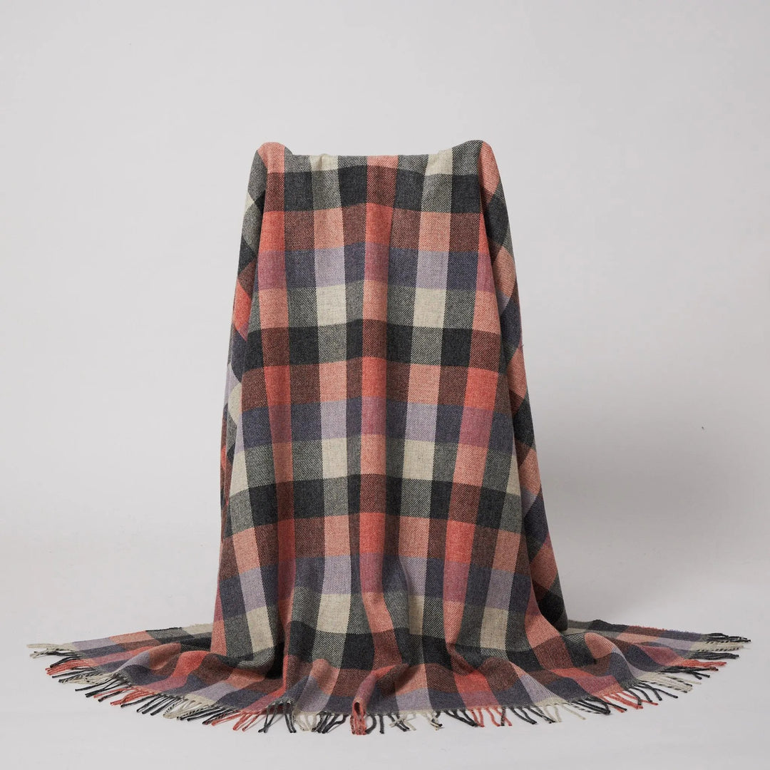 Donegal Peach Grey Block Twill