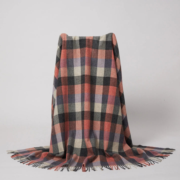 Donegal Peach Grey Block Twill