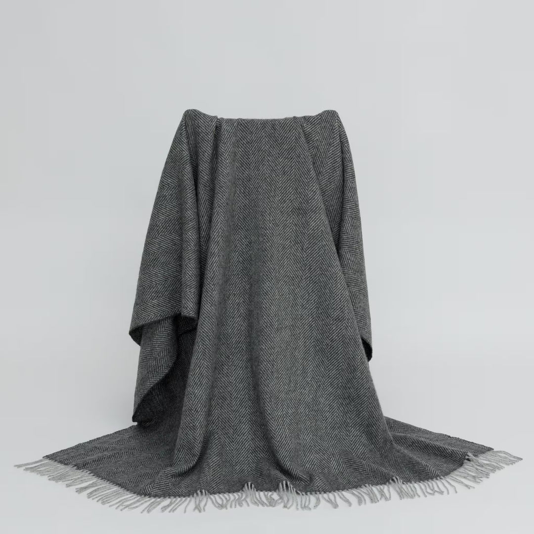 Soft Grey Herringbone
