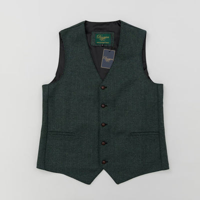 Donegal Irish Black Green Herringbone