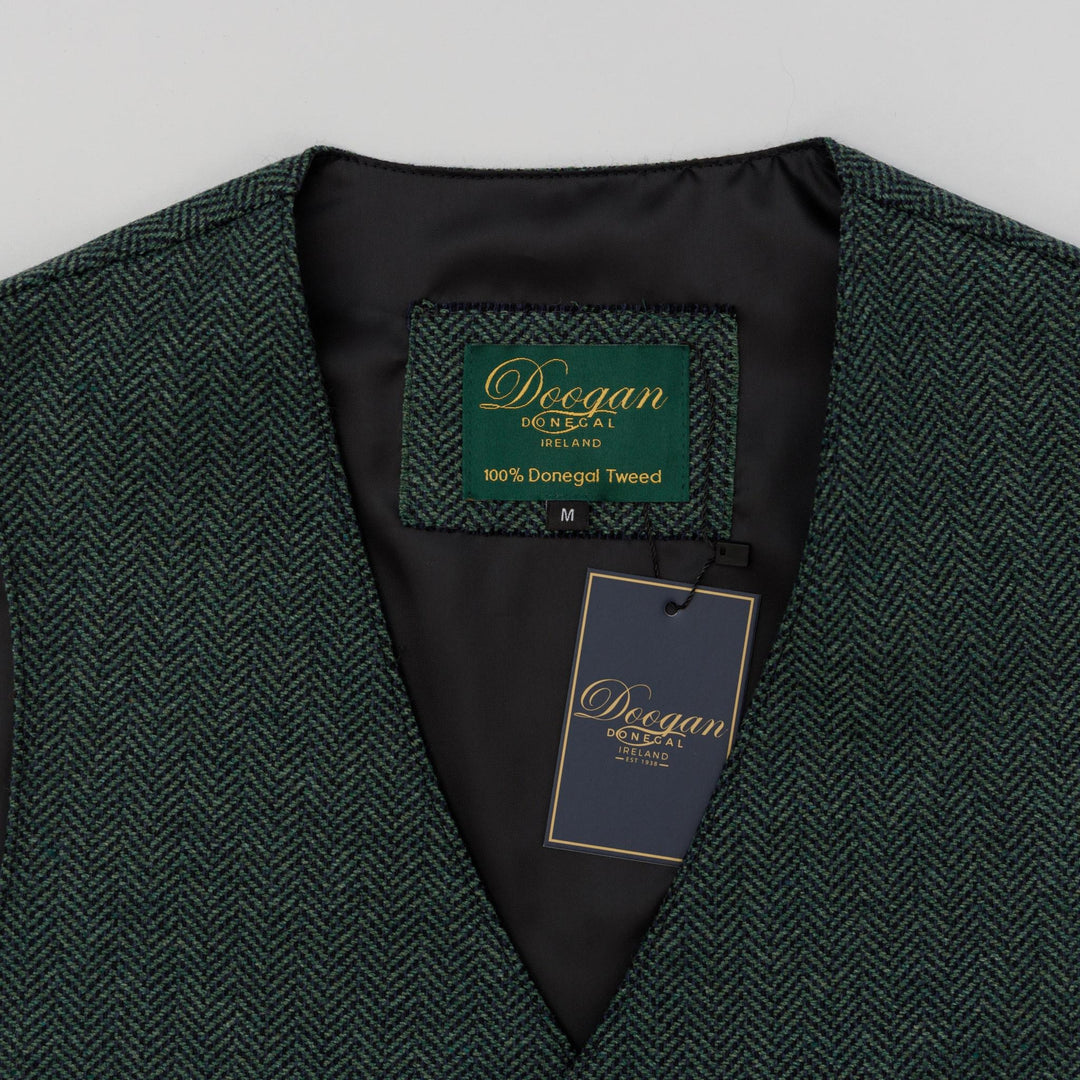 Donegal Irish Black Green Herringbone