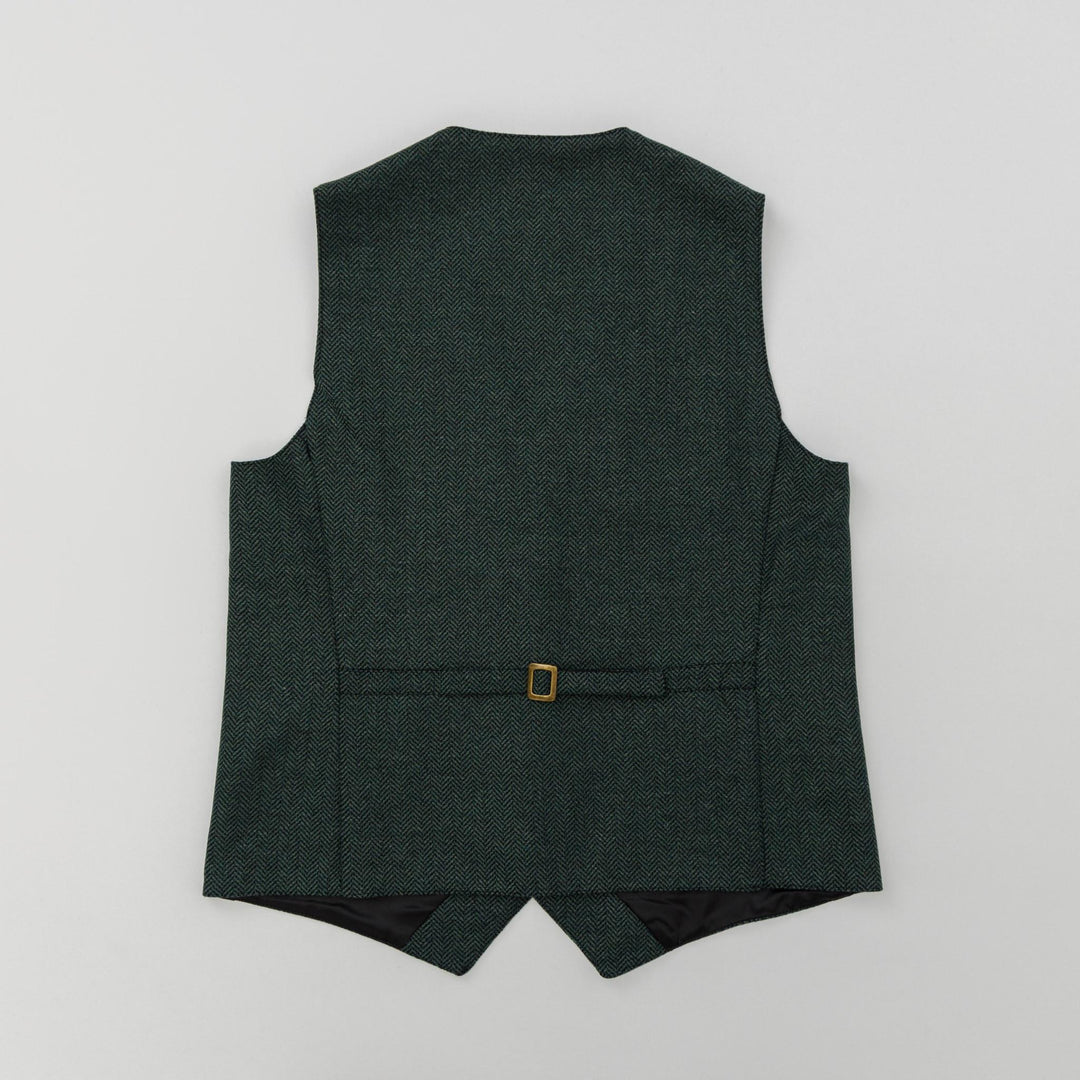 Donegal Irish Black Green Herringbone