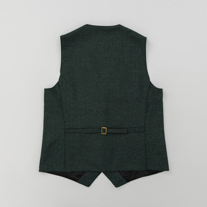 Donegal Irish Black Green Herringbone