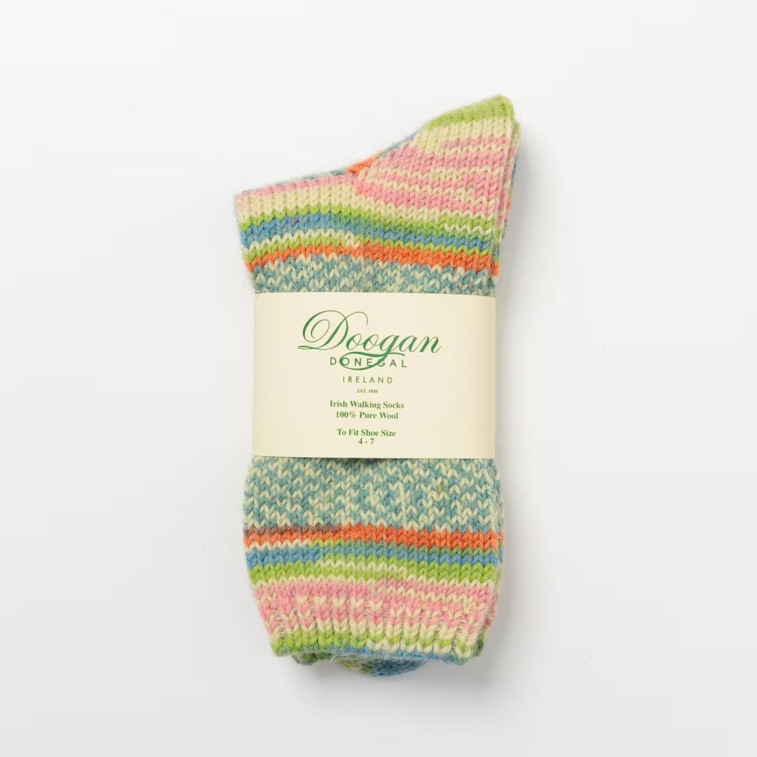 Green / Shell Pink Multi Stripe