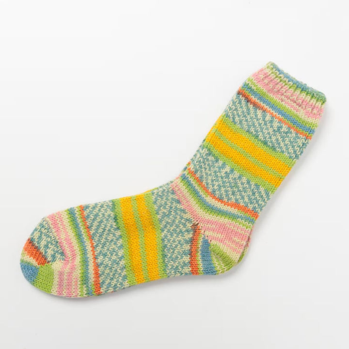 Green / Shell Pink Multi Stripe