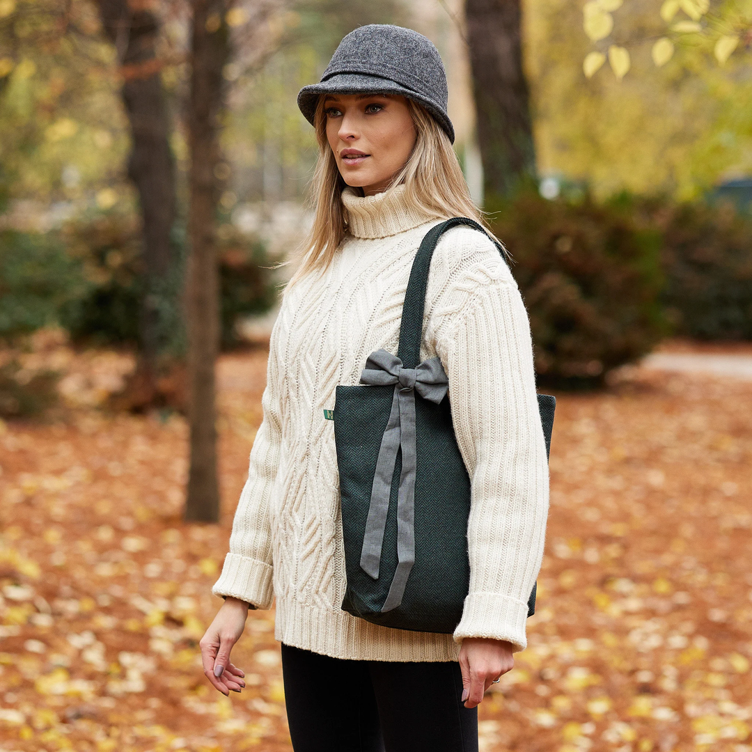 Green Black Herringbone