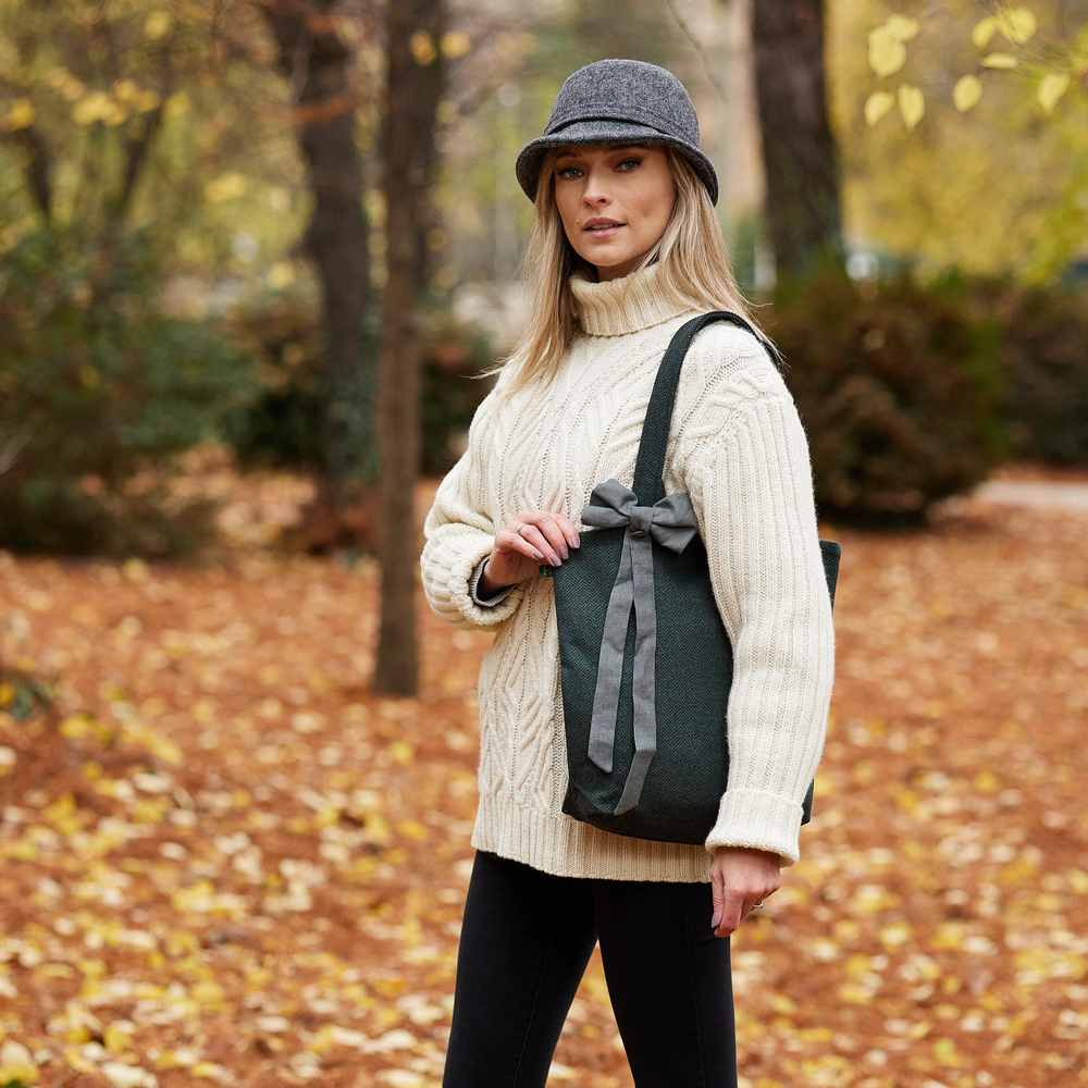 Green Black Herringbone