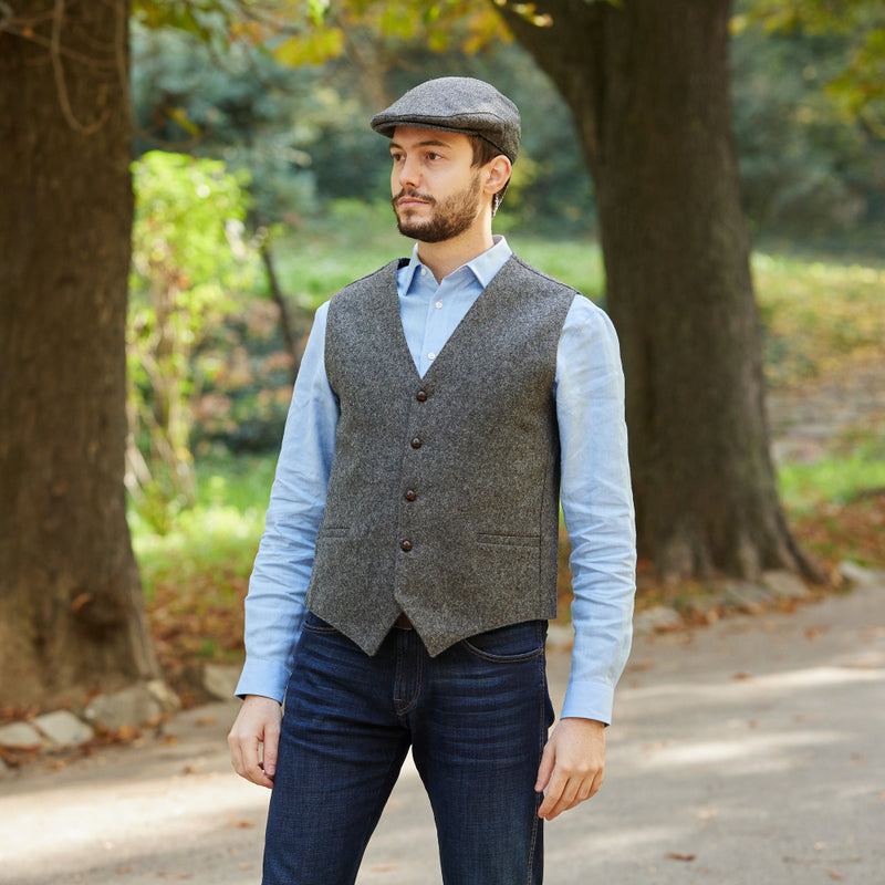 Boiled wool vest mens cheap