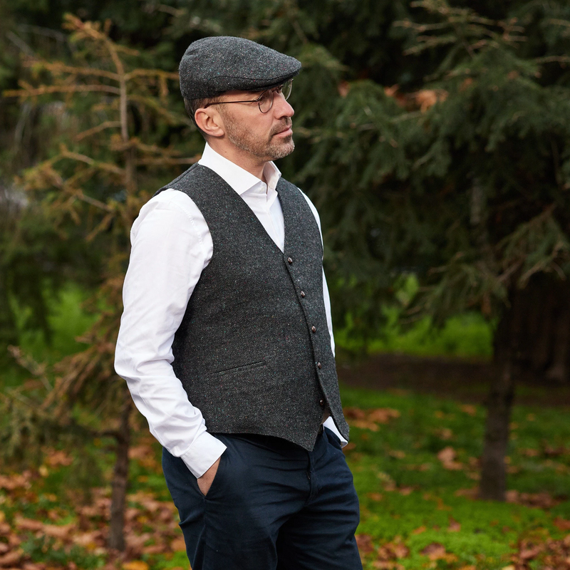 Flat cap and waistcoat sales